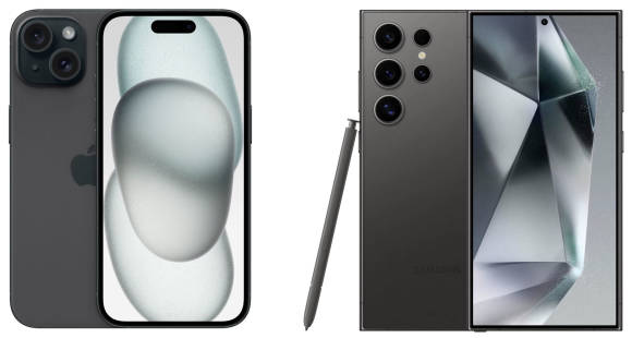 Bild 3: In modernen Smartphones wie dem Appe iPhone (links) oder dem Samsung Galaxy S24 können zwei eSIM-Karten gleichzeitig aktiv sein