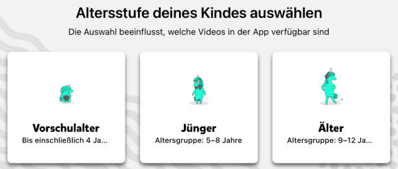 Bild 5: Die App «YouTube Kids» bietet vorkonfigurierte Altersstufen an